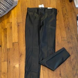 Zara faux leather pants with zip